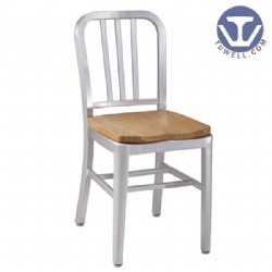 Alu navy chair wooden seat